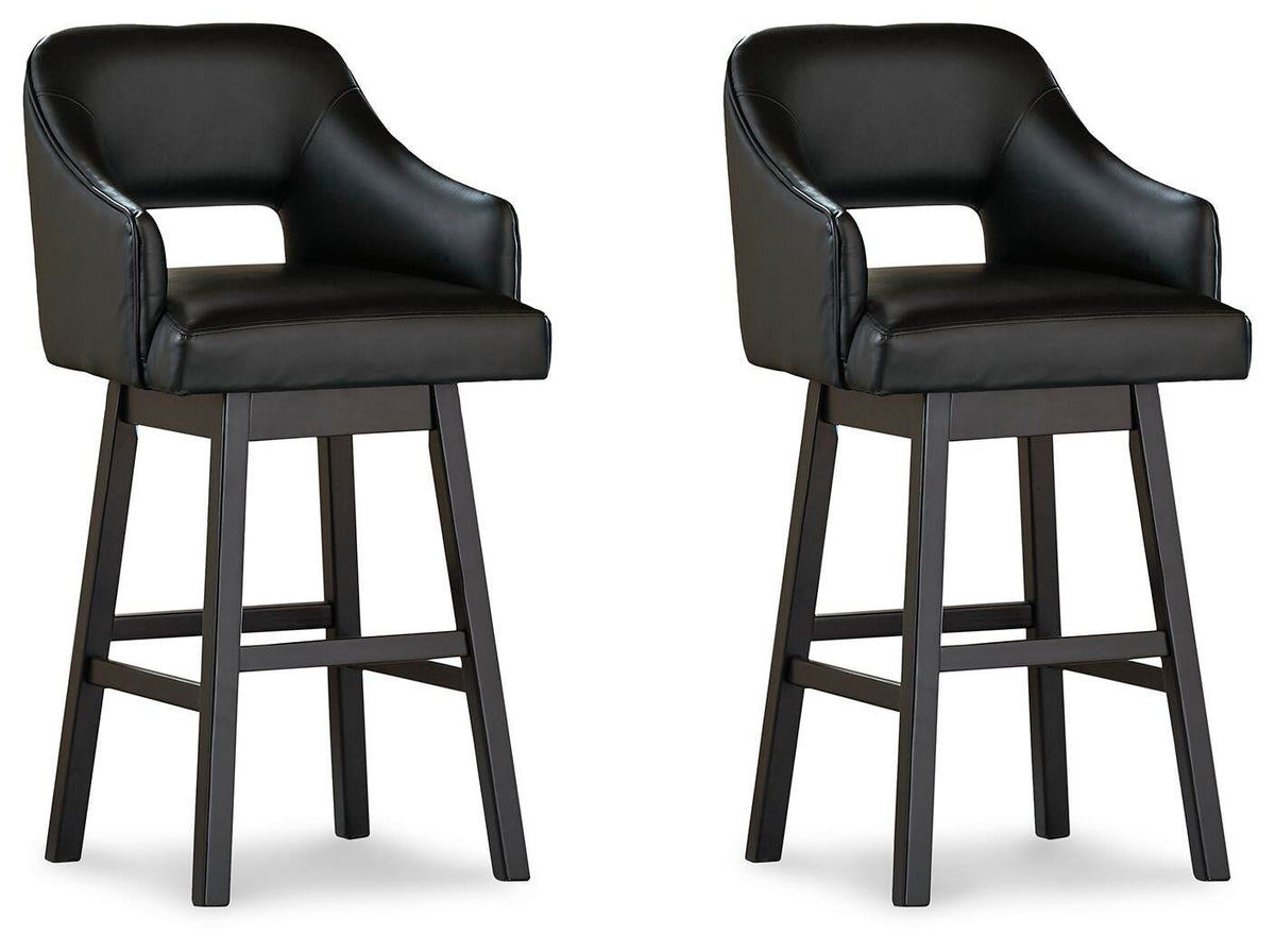 Tallenger Black/Dark Brown 2-Piece Bar Stool Set — product image 2