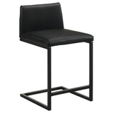 Vardon Genuine Leather Counter Height Chairs Black Set of 2 — product image 2