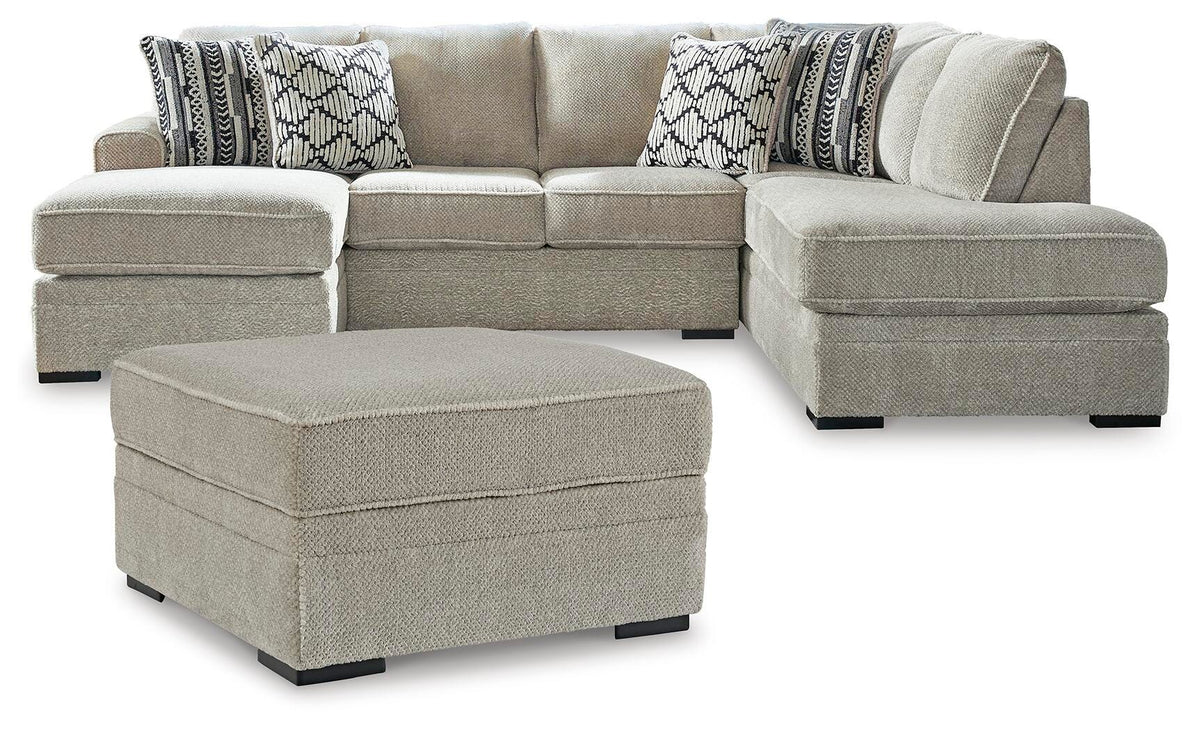 Calnita Sisal 2-Piece Sectional with Ottoman — product image 2