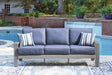 Half Blue/Gray Moon Beach Outdoor Sofa with 2 Lounge Chairs — product view