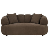 Casarin Brown Fabric Channel-Back Loveseat — product image 2