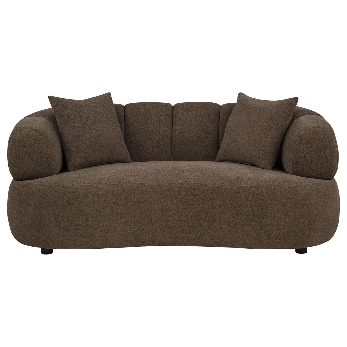 Casarin Brown Fabric Channel-Back Loveseat — product image 2