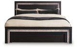 Brizmore Black Queen Panel Bed — front view