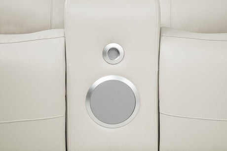 Rojas Dual Power Reclining Loveseat with Bluetooth Speakers Greige — product image 17