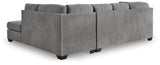 Marleton Gray 2-Piece Sectional with Ottoman — back view