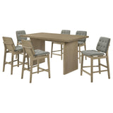 Decker 7-Piece 70-Inch Rectangular Counter Height Dining Set Grey and Natural Oak — product image 2