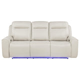 Rojas Dual Power Reclining Sofa with Drop-Down Console Greige — product image 5