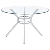 Steele 48-inch Round Glass Top Dining Table Chrome — product image 4