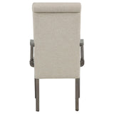 Cresswell Upholstered Dining Arm Chairs Tan Set of 2 — product image 8