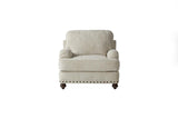 Cycle Hay Beige Fabric Loveseat close-up on fabric and frame
