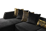 Side perspective of Sicilya Black Sectional sofa
