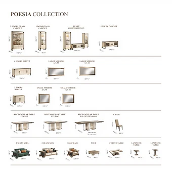 Poesia Dining Collection with High Gloss Finish and Multiple Furnishings view 2