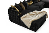 Sicilya Black Sectional sofa side view
