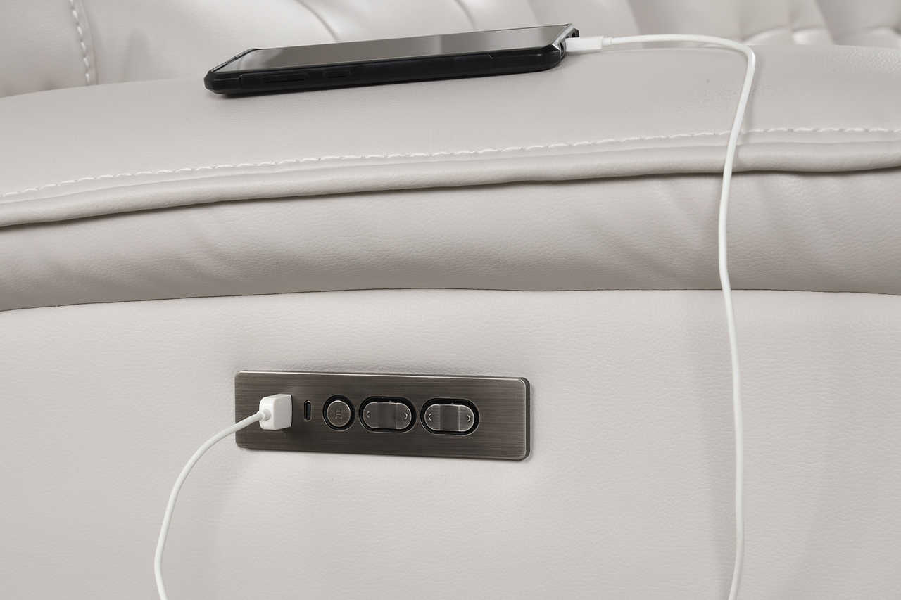 Armless power recliner with headrest