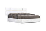 Chloe White Gloss King Bed side angle