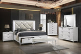Layla White Modern Chest close-up, front