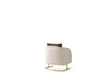 Close-up of Luma Off White Living Room Set stitching detail