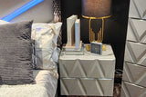main view of Vera Gray Upholstered LED Platform Bedroom Set bed