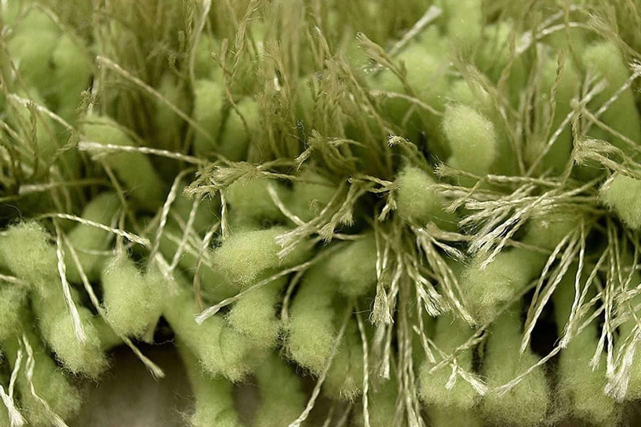 Afro Shag Lime Green Modern Transitional Art Silk Shine Rug close-up texture