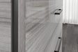 Mia Light Gray modern chest of drawers angled view