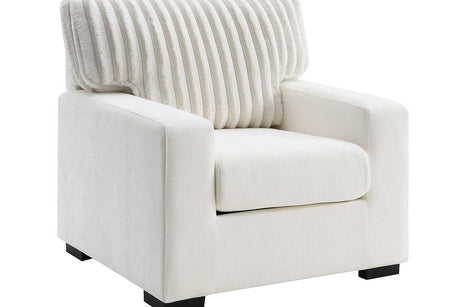 Tarra ivory fabric chair front view