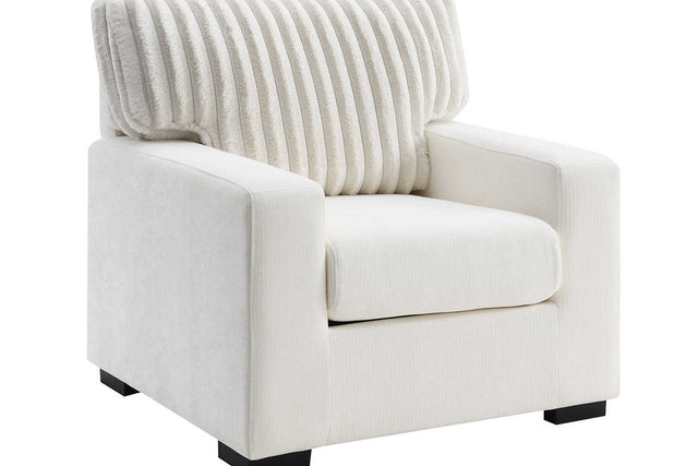 Tarra ivory fabric chair front view