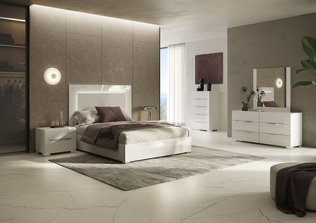 Premium White Italian 4-Piece Bedroom Set by New Era, front view