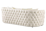 Roka white modern tufted chair in room setting