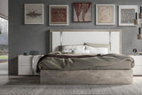 side view of Treviso White Grey Panel Bedroom Set bed