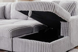 Room setting with Raha Grey Fabric Storage Sectional