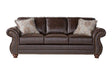Ridgeline Brownie sofa polished brown fabric upholstery main front view