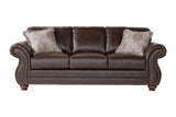 Ridgeline Brownie sofa polished brown fabric upholstery main front view