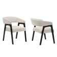 Nava Black Porcelain Dining Collection with Beige Teddy Fabric Chairs from Decor Furniture