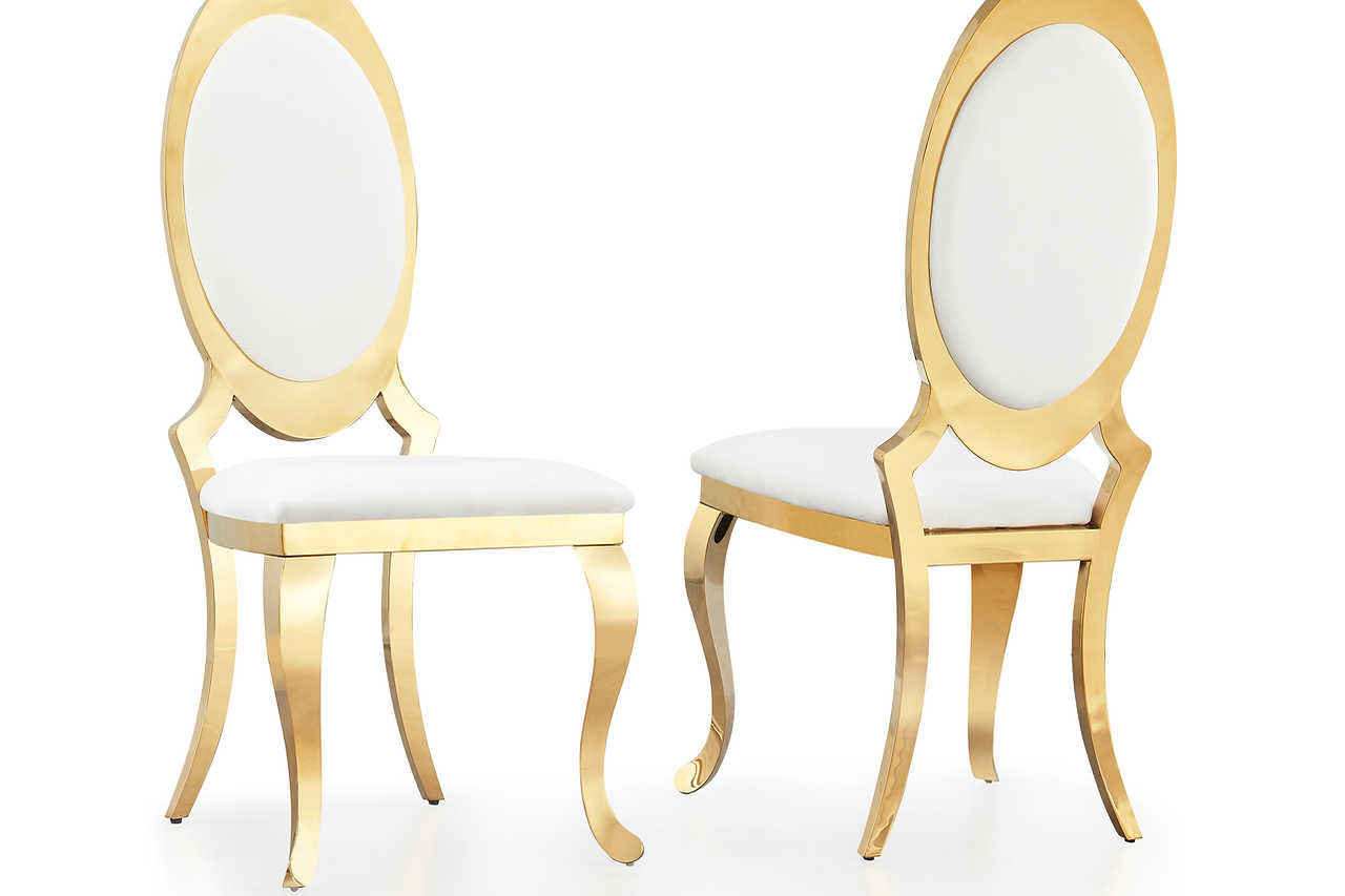 Dily Oval Velvet Dining Chair side view showing oval back in black velvet