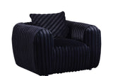 Eli black fabric chair front angle