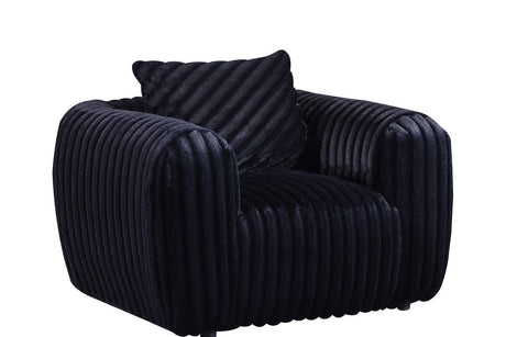 Eli black fabric chair front angle