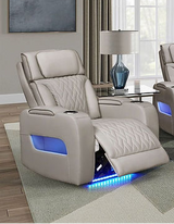 Skyline Sand Power Recliner in Air Leather