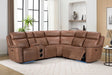 Romi mocha brown power reclining sectional left side