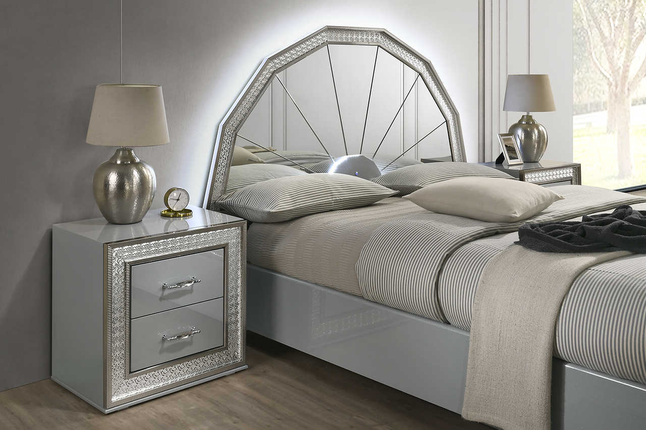 Contemporary silver chest with drawers
