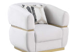 Carmela cream velvet living room set detailed fabric close-up