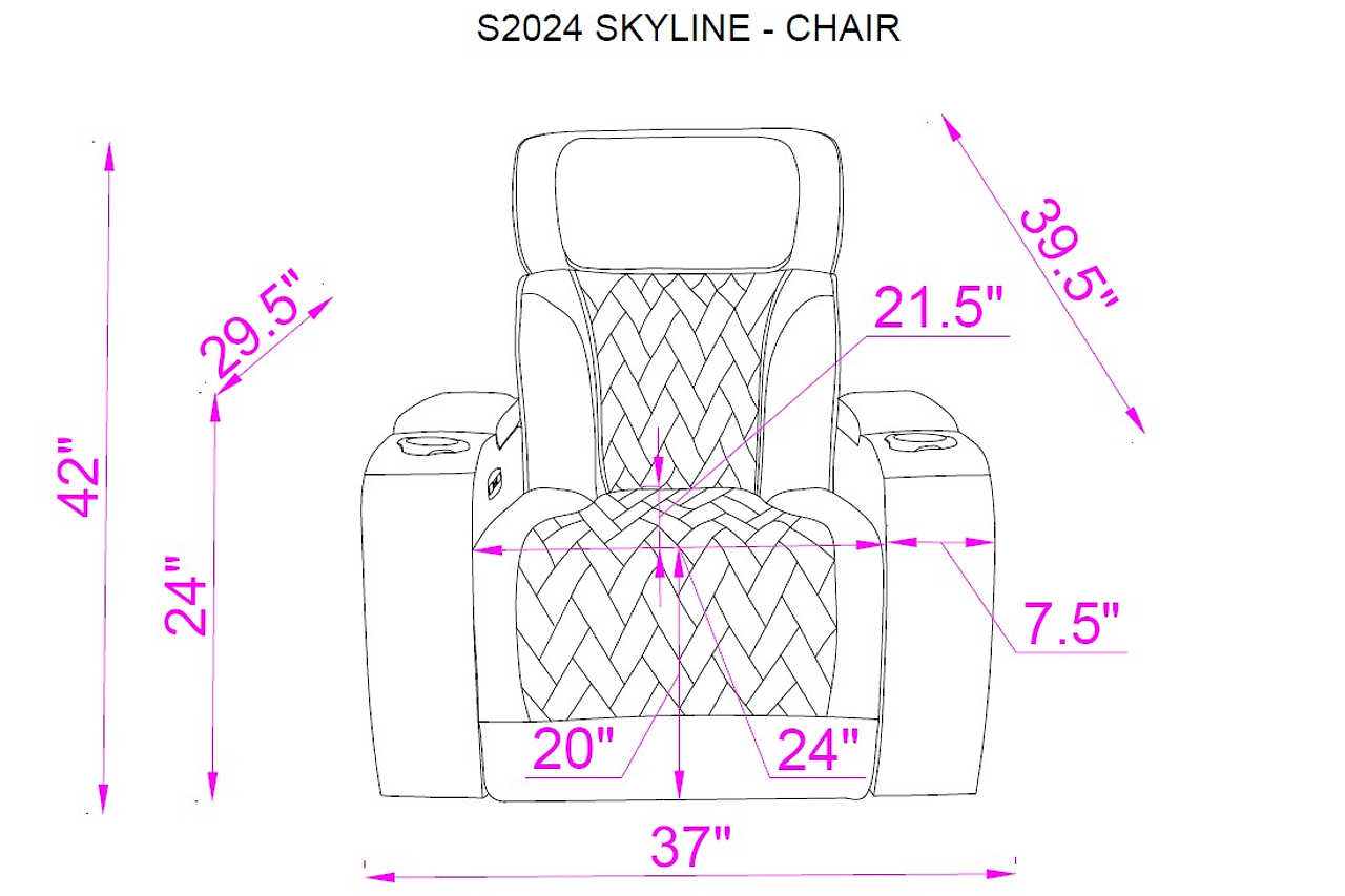 Full view of 2-piece reclining set from side