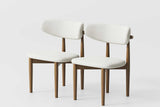 Close-up of fabric upholstery on Ash Cream Dining Chair seat