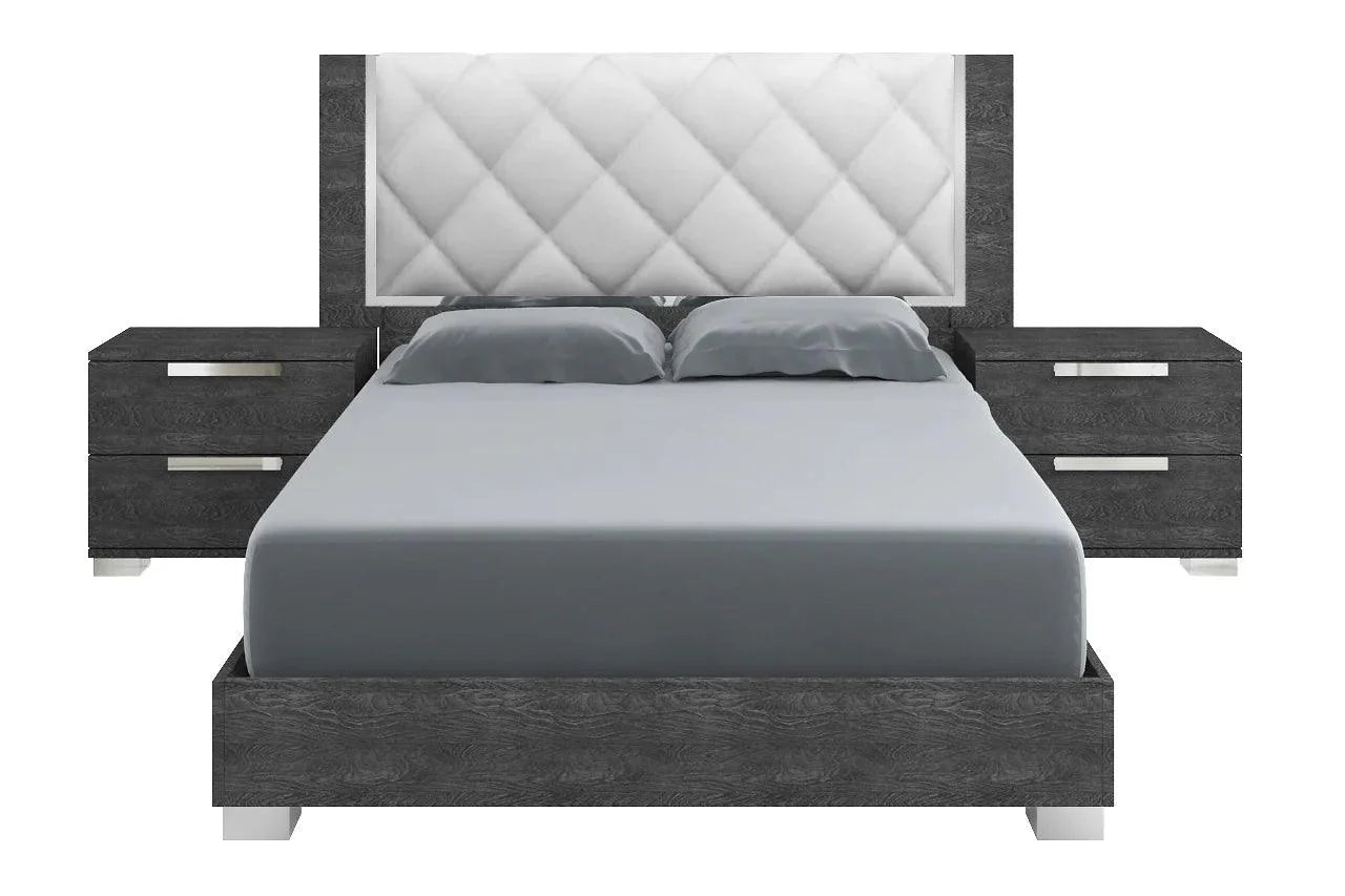 Sarah Rhombus Nightstand top surface and metallic accents