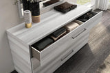 Top view of Mia Light Gray Nightstand surface with light gray finish