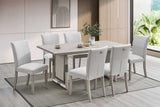 Main view of the Urban Gray Upholstered 7-Piece Dining Room Set with table and chairs