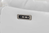 White sectional sofa with left side power recliner