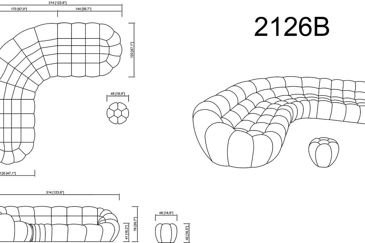 Bubbles Gray Sectional