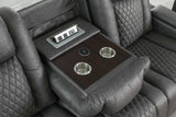 Power outlet and USB plug on reclining set arm