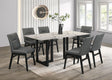 Farrin White Porcelain and Charcoal Gray 7-Piece Dining Room Set