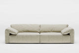 Side view of Jovi 110 inch beige sofa